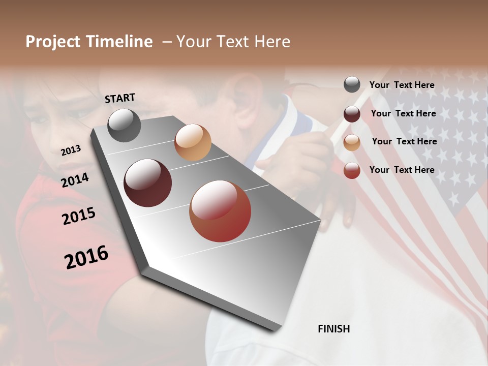 Flag Capital Girl PowerPoint Template