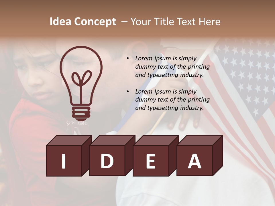 Flag Capital Girl PowerPoint Template