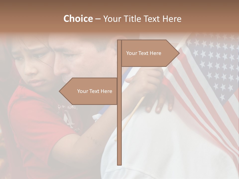 Flag Capital Girl PowerPoint Template