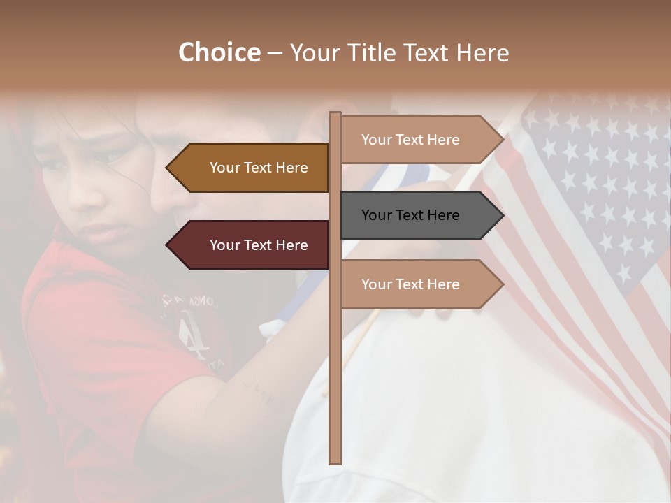 Flag Capital Girl PowerPoint Template