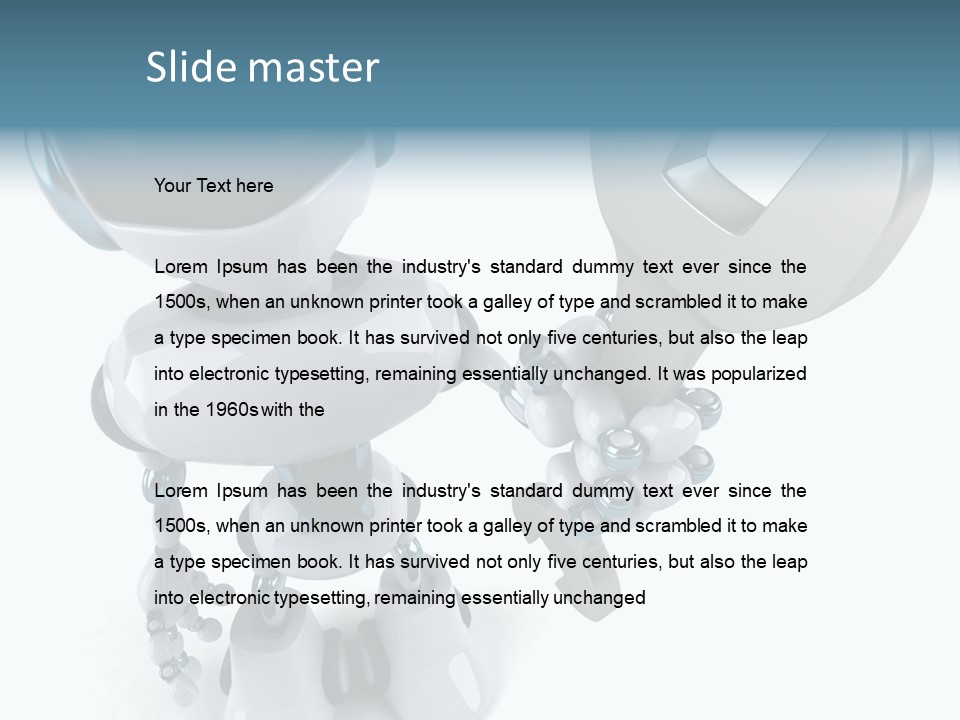 A Robot Holding A Wrench Powerpoint Template PowerPoint Template