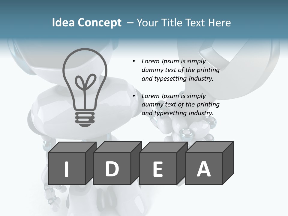 A Robot Holding A Wrench Powerpoint Template PowerPoint Template