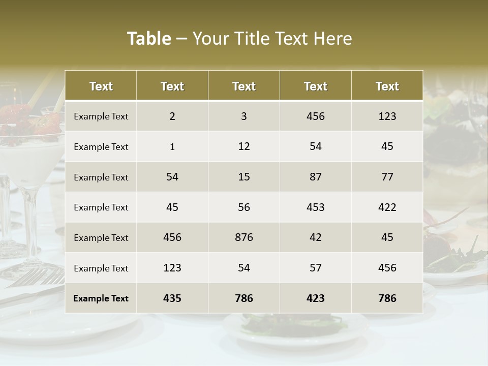 Wedding Formal Meal PowerPoint Template
