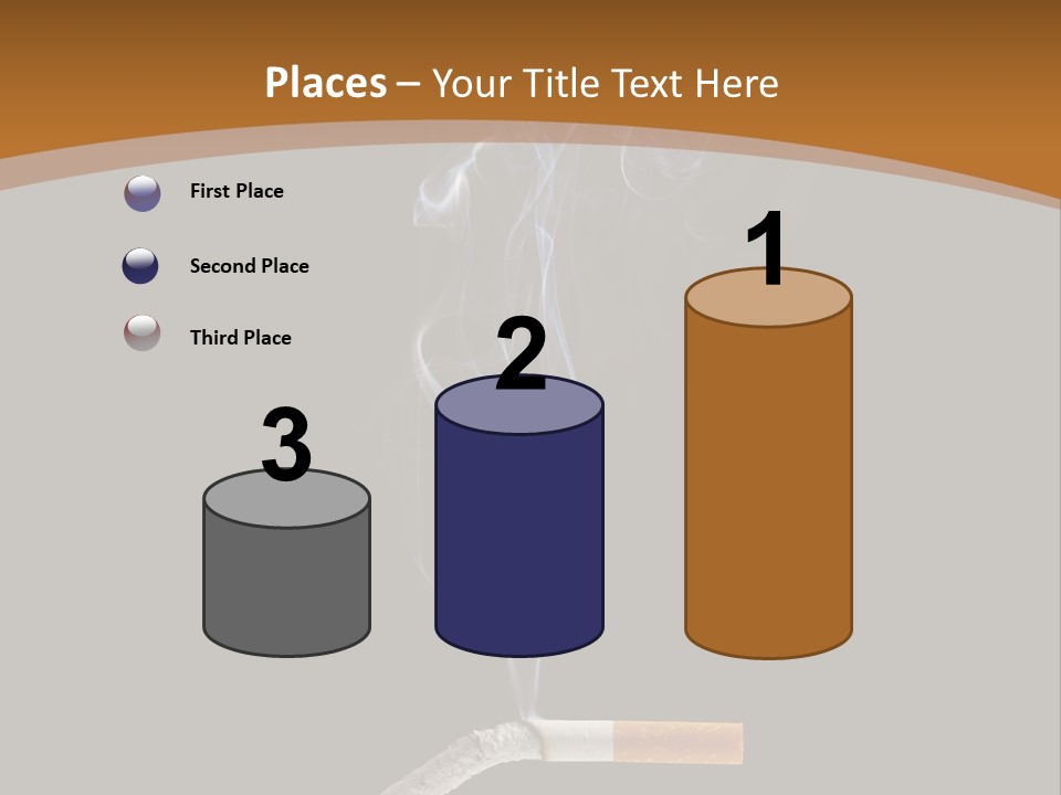 A Cigarette With Smoke Coming Out Of It On A Black Background PowerPoint Template