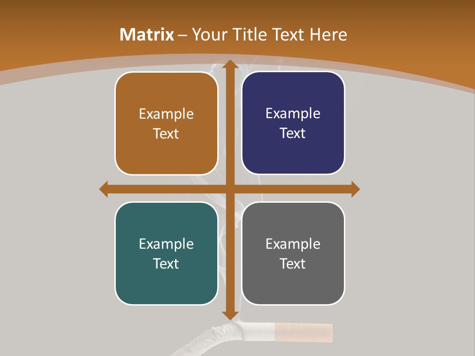 A Cigarette With Smoke Coming Out Of It On A Black Background PowerPoint Template