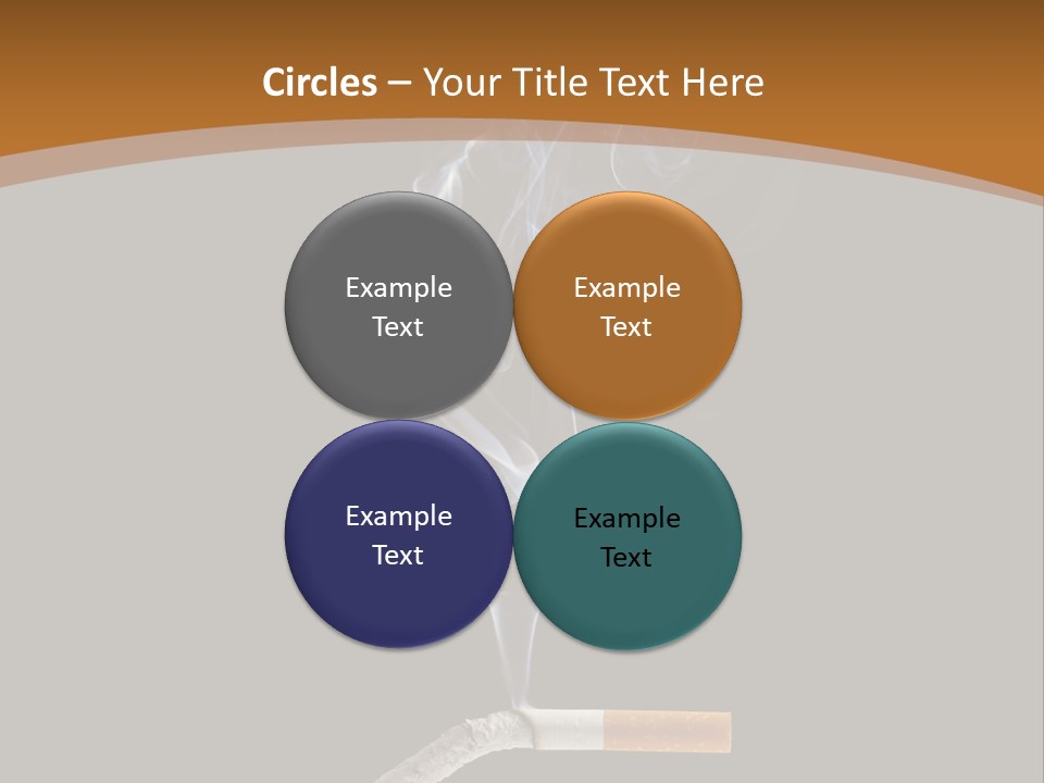 A Cigarette With Smoke Coming Out Of It On A Black Background PowerPoint Template