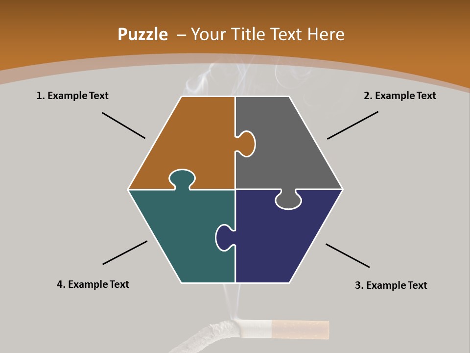 A Cigarette With Smoke Coming Out Of It On A Black Background PowerPoint Template