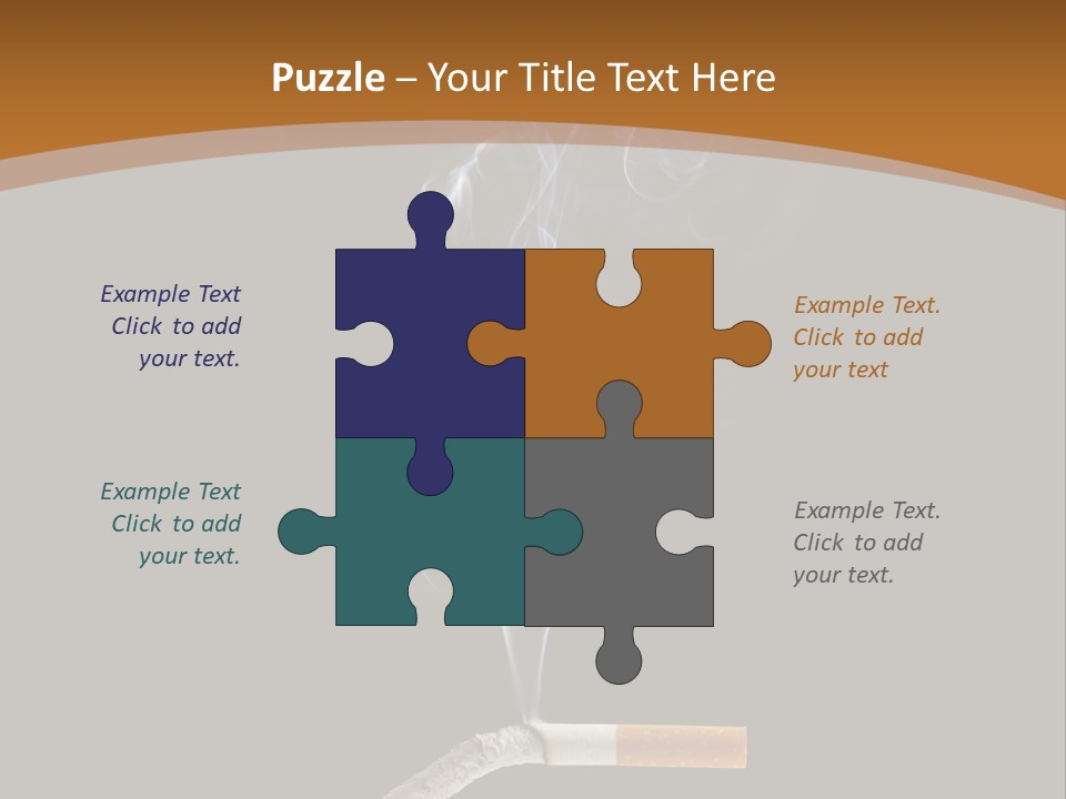 A Cigarette With Smoke Coming Out Of It On A Black Background PowerPoint Template