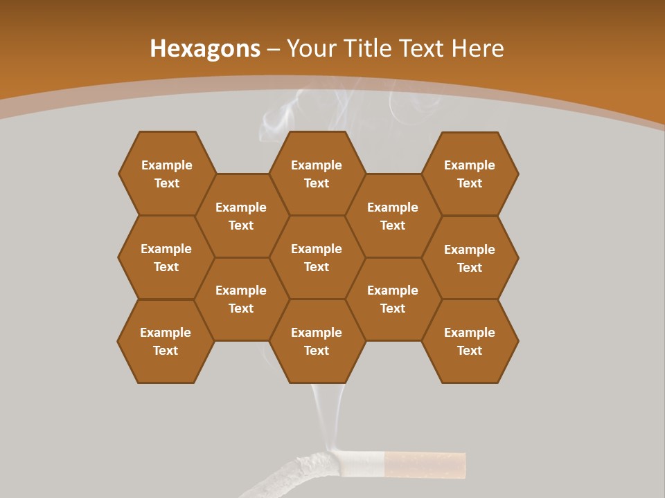 A Cigarette With Smoke Coming Out Of It On A Black Background PowerPoint Template