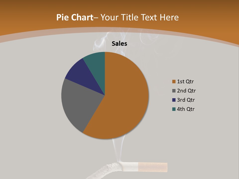 A Cigarette With Smoke Coming Out Of It On A Black Background PowerPoint Template