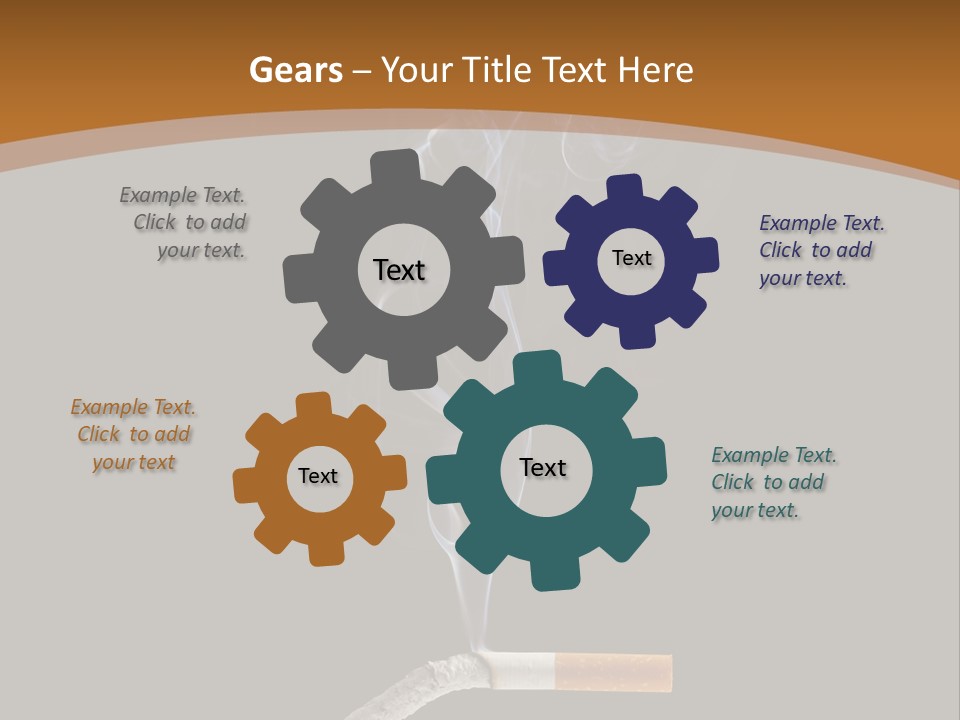 A Cigarette With Smoke Coming Out Of It On A Black Background PowerPoint Template