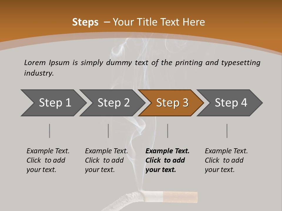 A Cigarette With Smoke Coming Out Of It On A Black Background PowerPoint Template