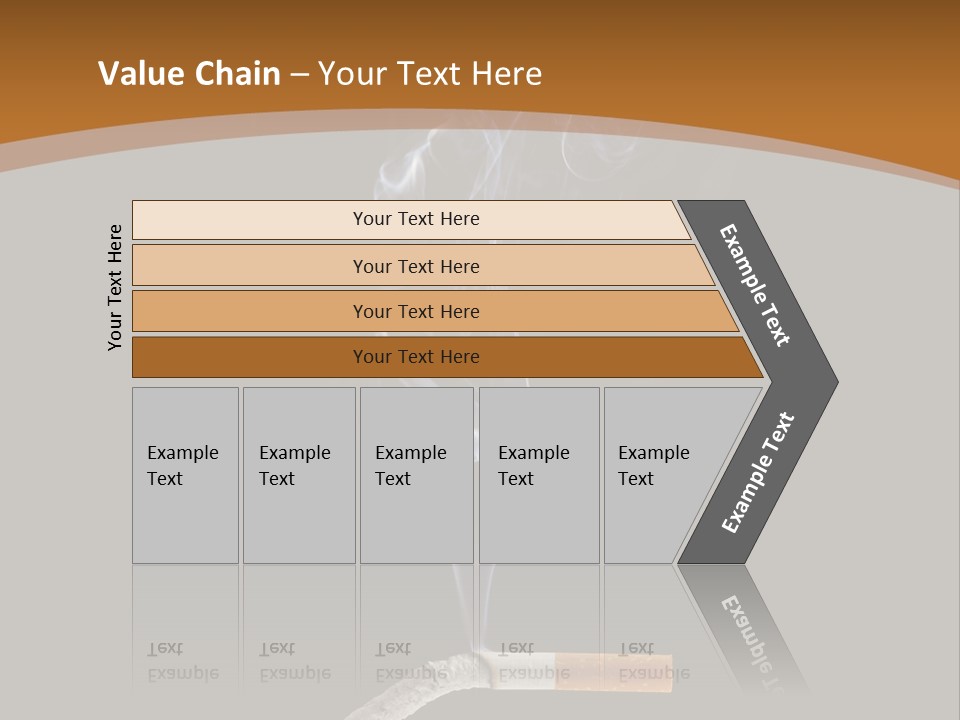 A Cigarette With Smoke Coming Out Of It On A Black Background PowerPoint Template