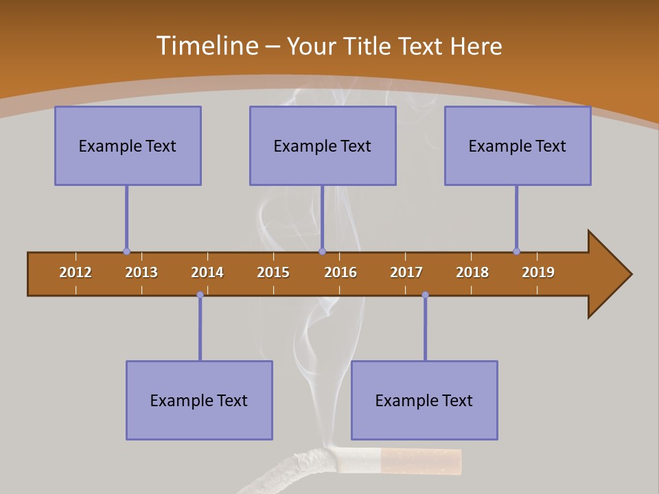 A Cigarette With Smoke Coming Out Of It On A Black Background PowerPoint Template