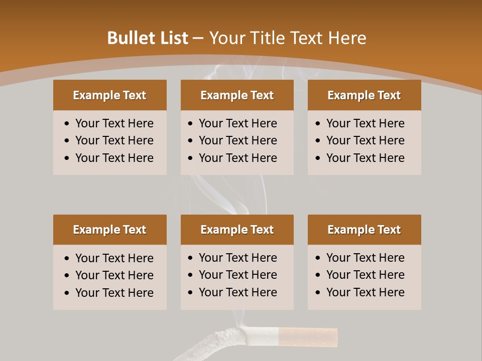 A Cigarette With Smoke Coming Out Of It On A Black Background PowerPoint Template