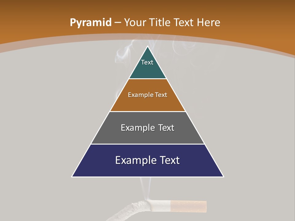 A Cigarette With Smoke Coming Out Of It On A Black Background PowerPoint Template