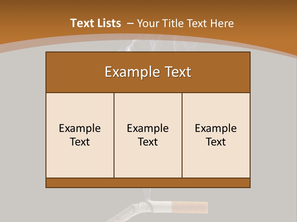 A Cigarette With Smoke Coming Out Of It On A Black Background PowerPoint Template