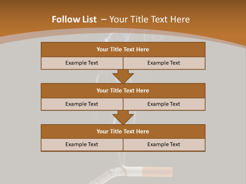 A Cigarette With Smoke Coming Out Of It On A Black Background PowerPoint Template