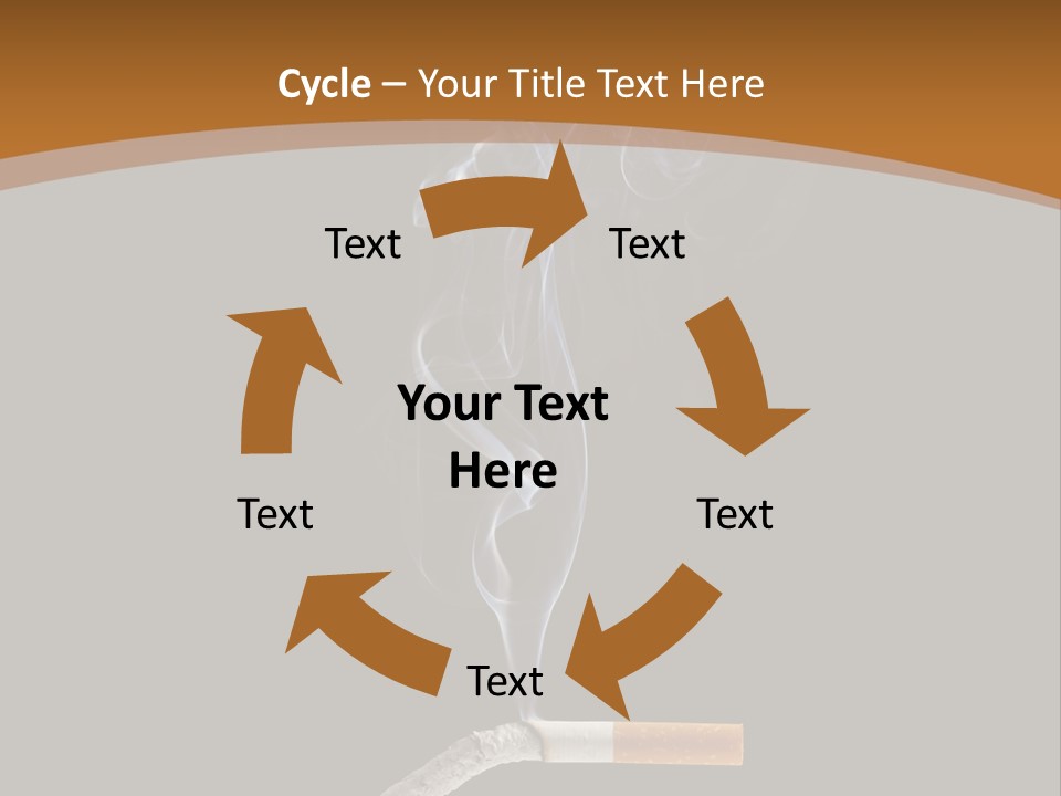 A Cigarette With Smoke Coming Out Of It On A Black Background PowerPoint Template