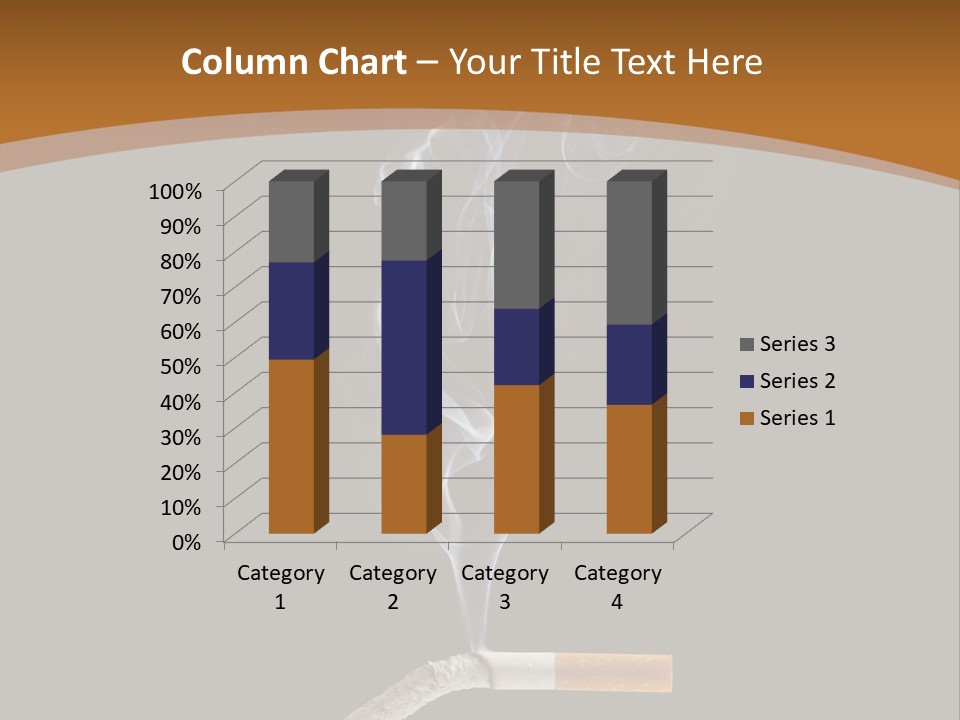 A Cigarette With Smoke Coming Out Of It On A Black Background PowerPoint Template