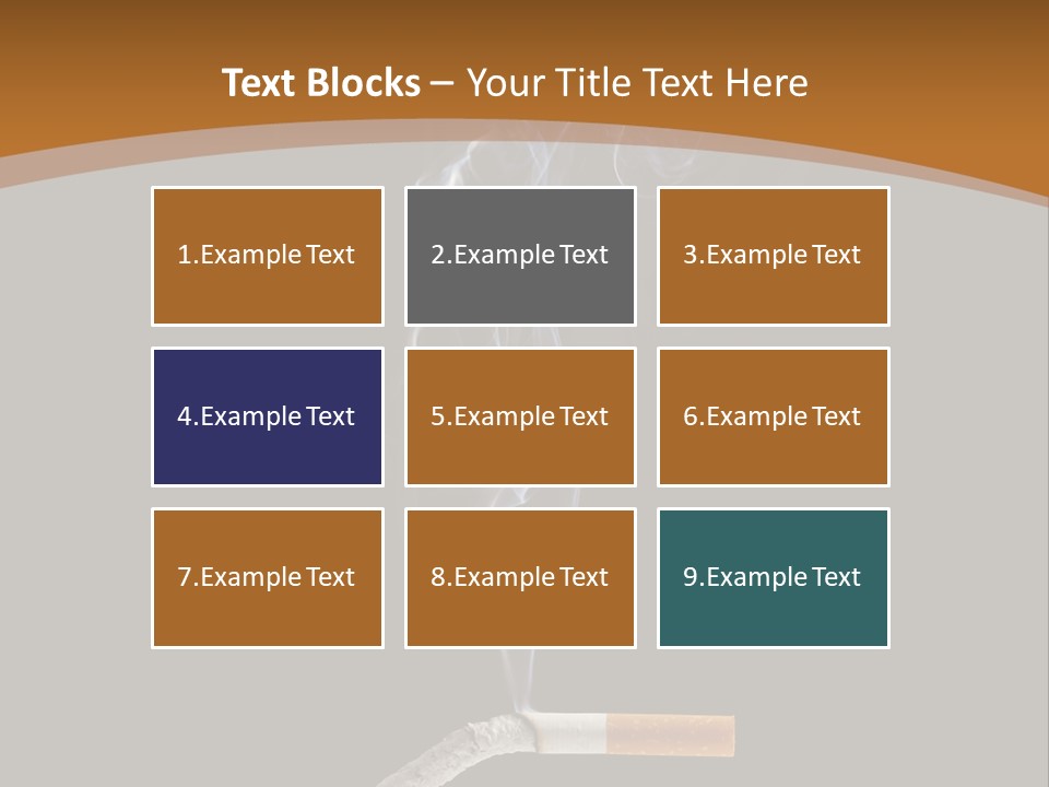 A Cigarette With Smoke Coming Out Of It On A Black Background PowerPoint Template