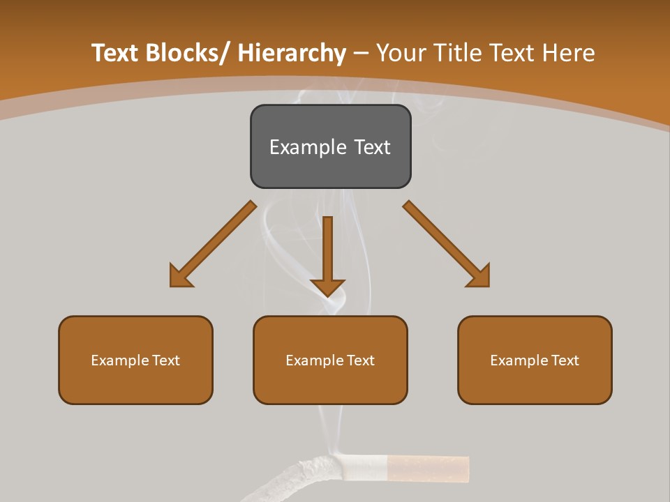 A Cigarette With Smoke Coming Out Of It On A Black Background PowerPoint Template