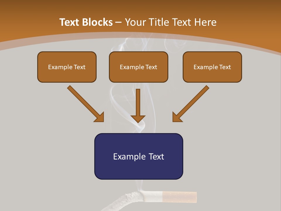 A Cigarette With Smoke Coming Out Of It On A Black Background PowerPoint Template
