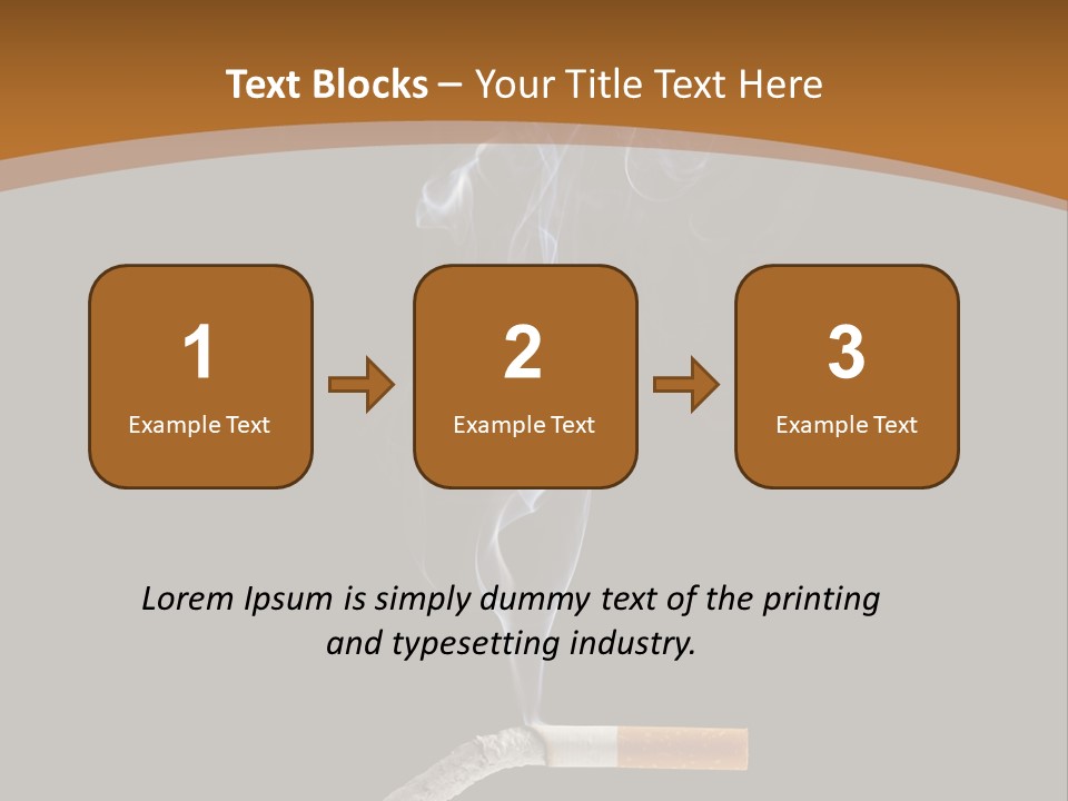 A Cigarette With Smoke Coming Out Of It On A Black Background PowerPoint Template