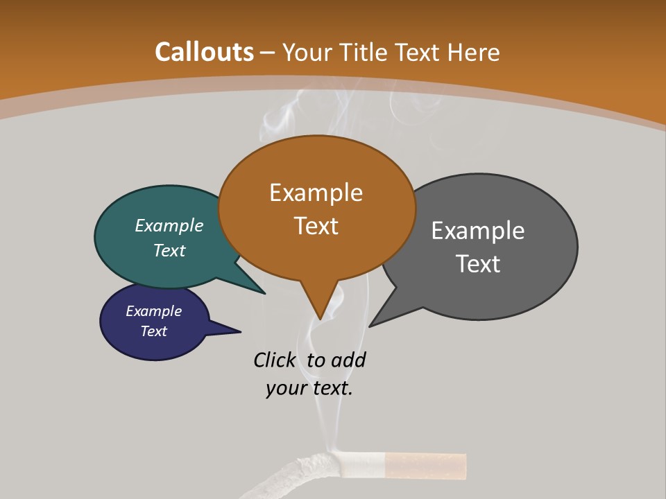 A Cigarette With Smoke Coming Out Of It On A Black Background PowerPoint Template