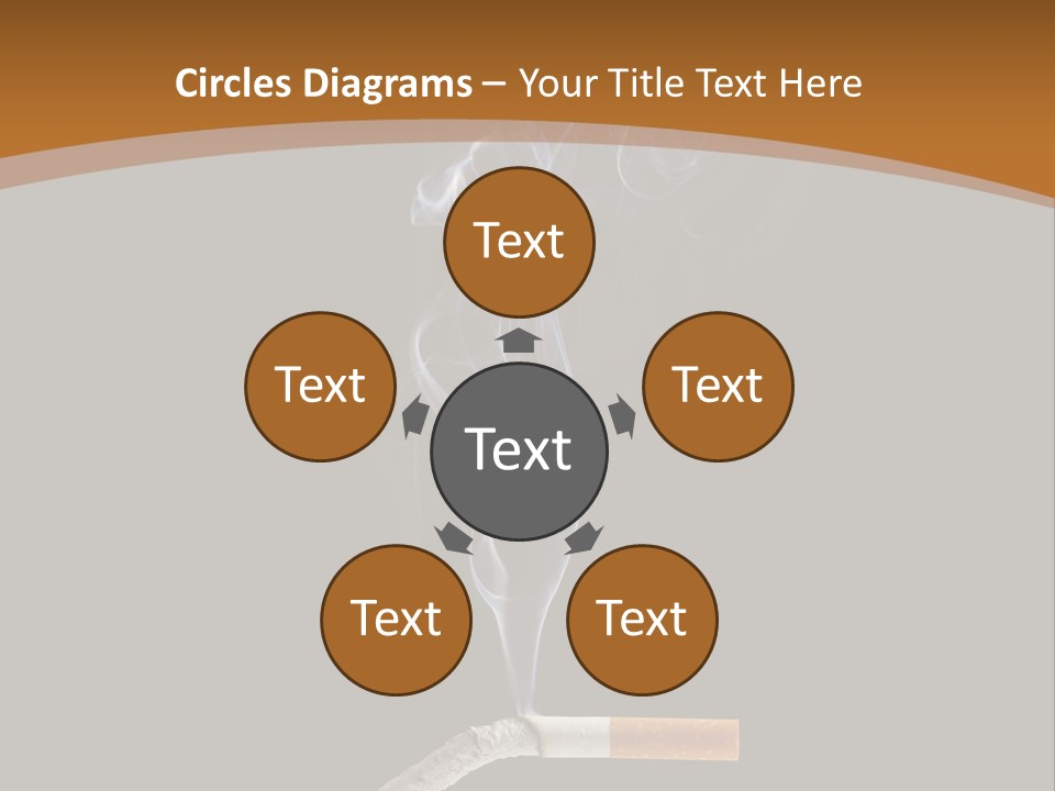 A Cigarette With Smoke Coming Out Of It On A Black Background PowerPoint Template