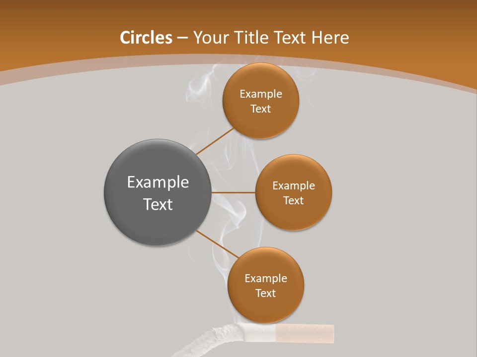 A Cigarette With Smoke Coming Out Of It On A Black Background PowerPoint Template