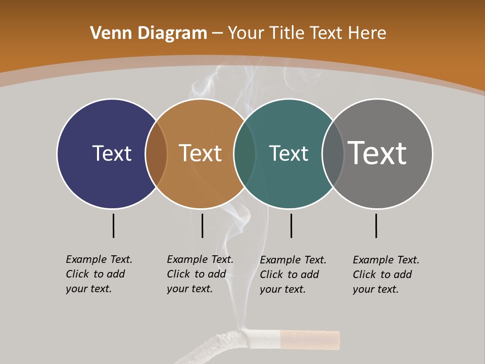 A Cigarette With Smoke Coming Out Of It On A Black Background PowerPoint Template