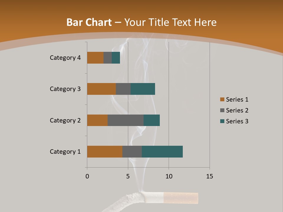 A Cigarette With Smoke Coming Out Of It On A Black Background PowerPoint Template