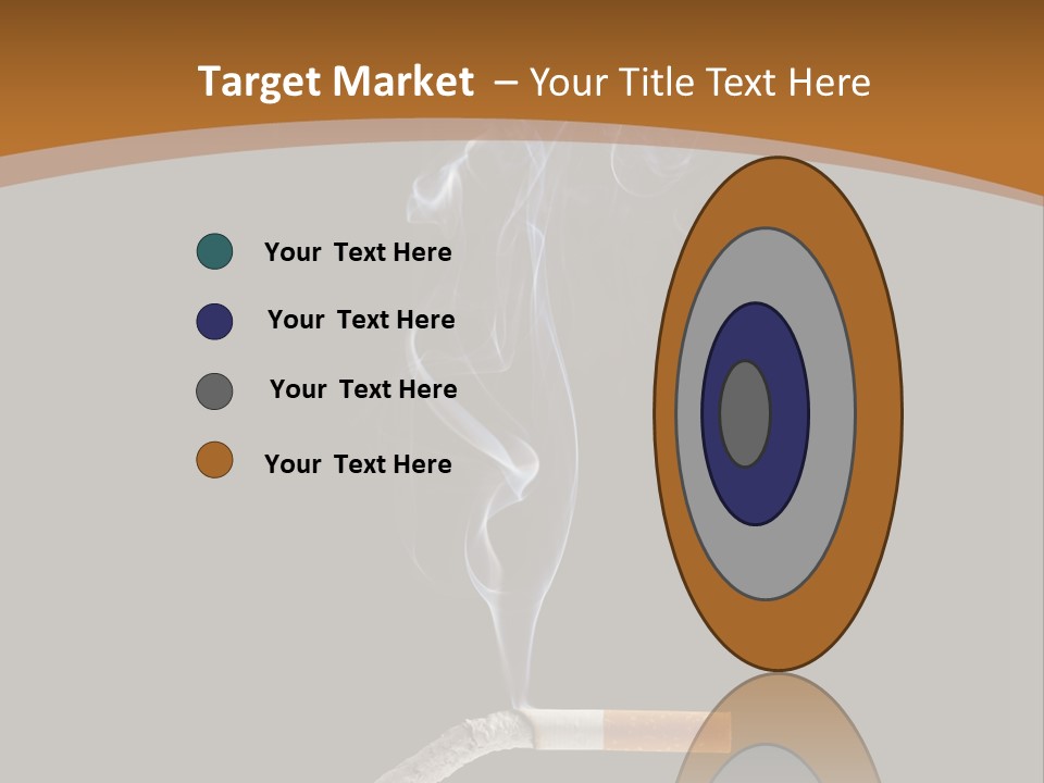 A Cigarette With Smoke Coming Out Of It On A Black Background PowerPoint Template