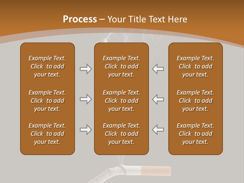 A Cigarette With Smoke Coming Out Of It On A Black Background PowerPoint Template