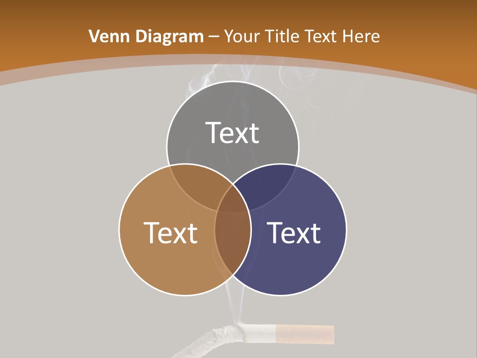 A Cigarette With Smoke Coming Out Of It On A Black Background PowerPoint Template