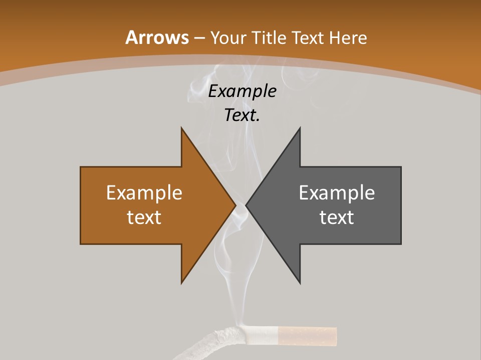 A Cigarette With Smoke Coming Out Of It On A Black Background PowerPoint Template