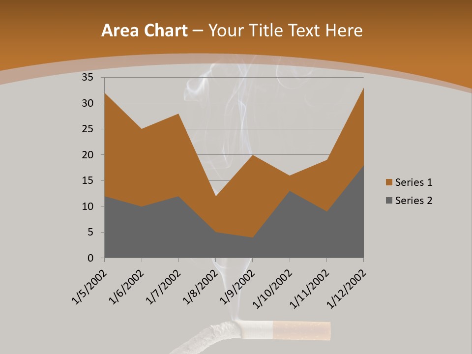 A Cigarette With Smoke Coming Out Of It On A Black Background PowerPoint Template