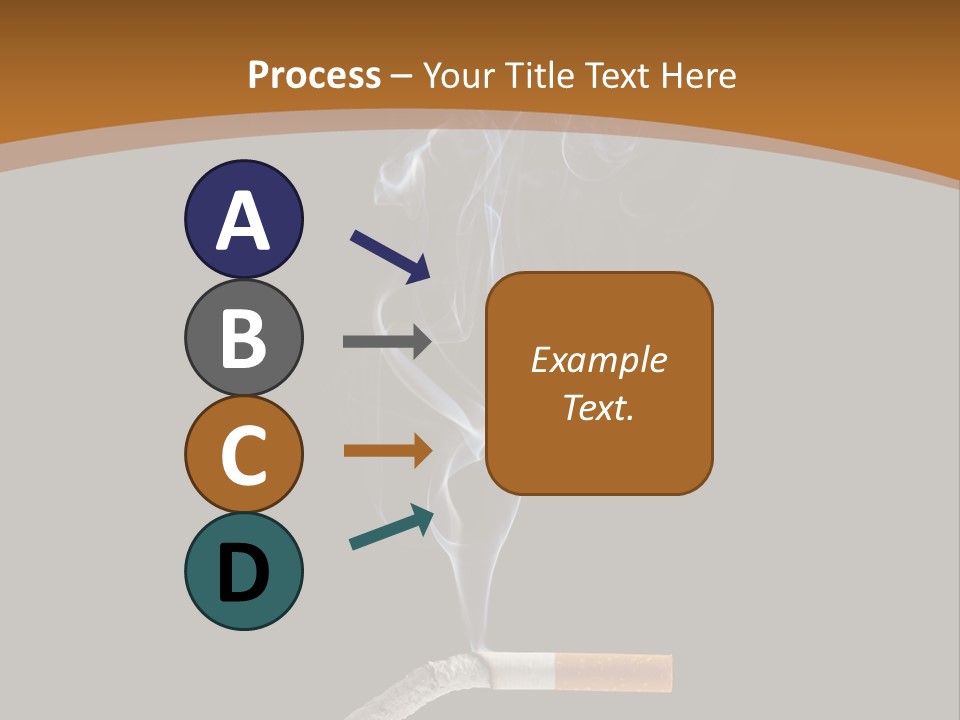 A Cigarette With Smoke Coming Out Of It On A Black Background PowerPoint Template