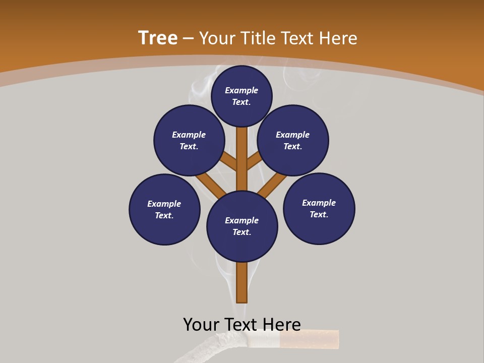 A Cigarette With Smoke Coming Out Of It On A Black Background PowerPoint Template