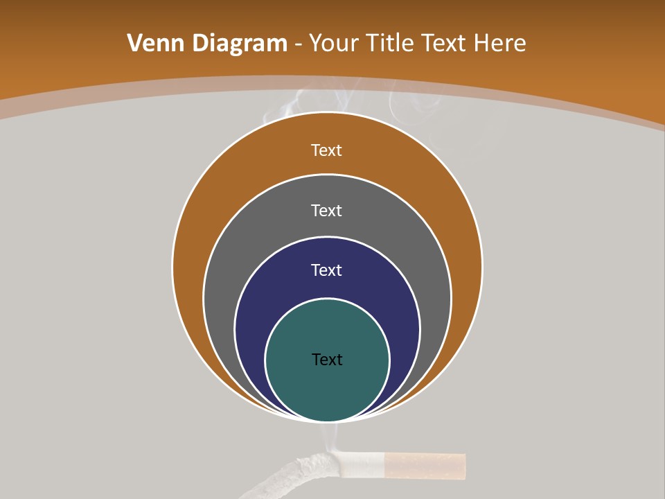 A Cigarette With Smoke Coming Out Of It On A Black Background PowerPoint Template