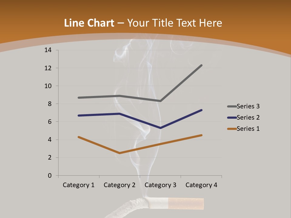 A Cigarette With Smoke Coming Out Of It On A Black Background PowerPoint Template