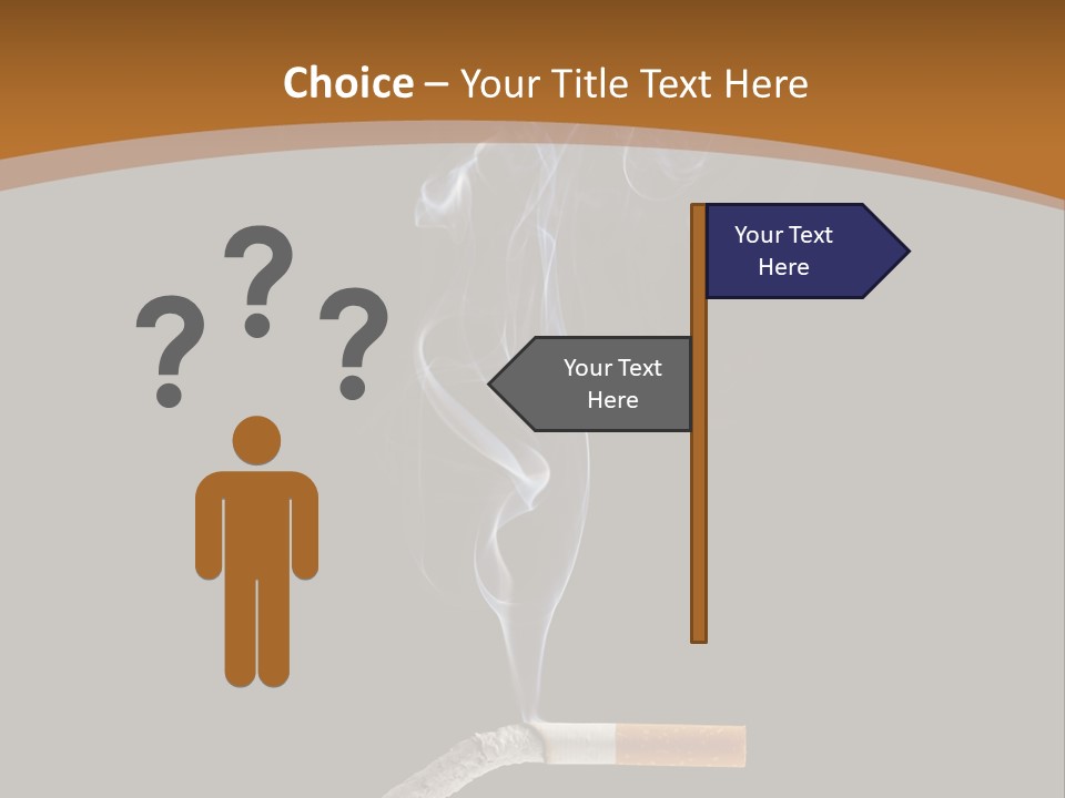 A Cigarette With Smoke Coming Out Of It On A Black Background PowerPoint Template