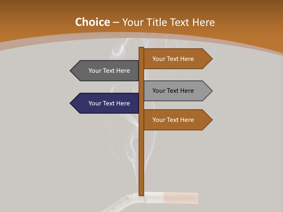 A Cigarette With Smoke Coming Out Of It On A Black Background PowerPoint Template