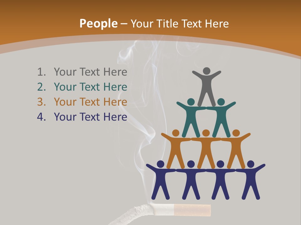 A Cigarette With Smoke Coming Out Of It On A Black Background PowerPoint Template