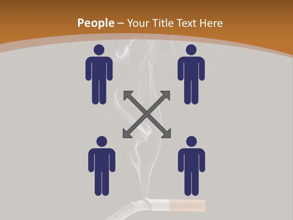 A Cigarette With Smoke Coming Out Of It On A Black Background PowerPoint Template