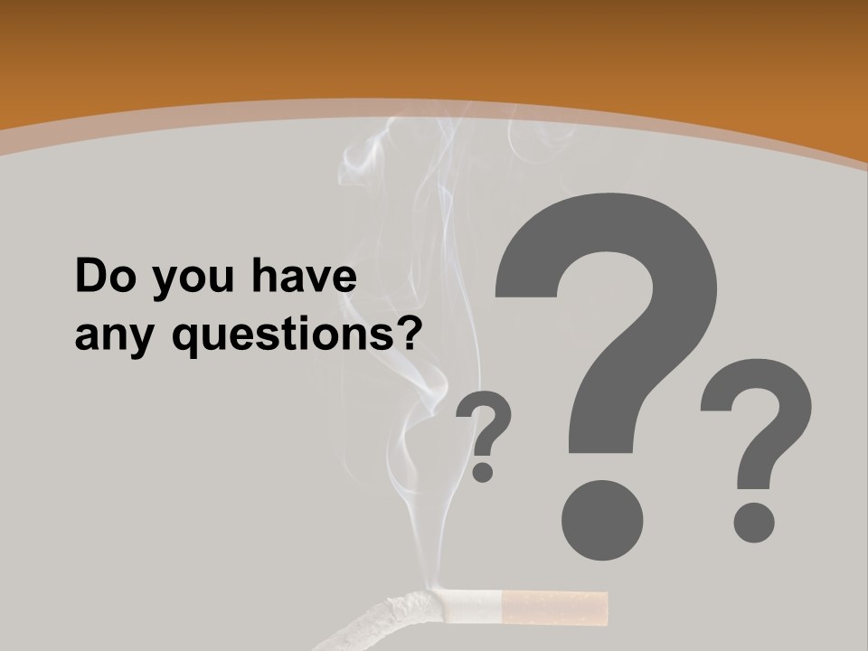 A Cigarette With Smoke Coming Out Of It On A Black Background PowerPoint Template