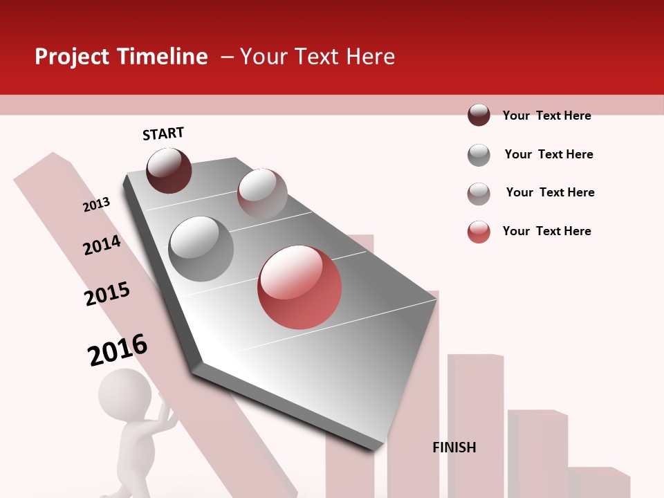 Company Red Step PowerPoint Template