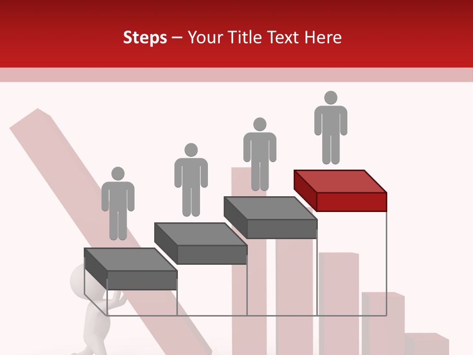 Company Red Step PowerPoint Template