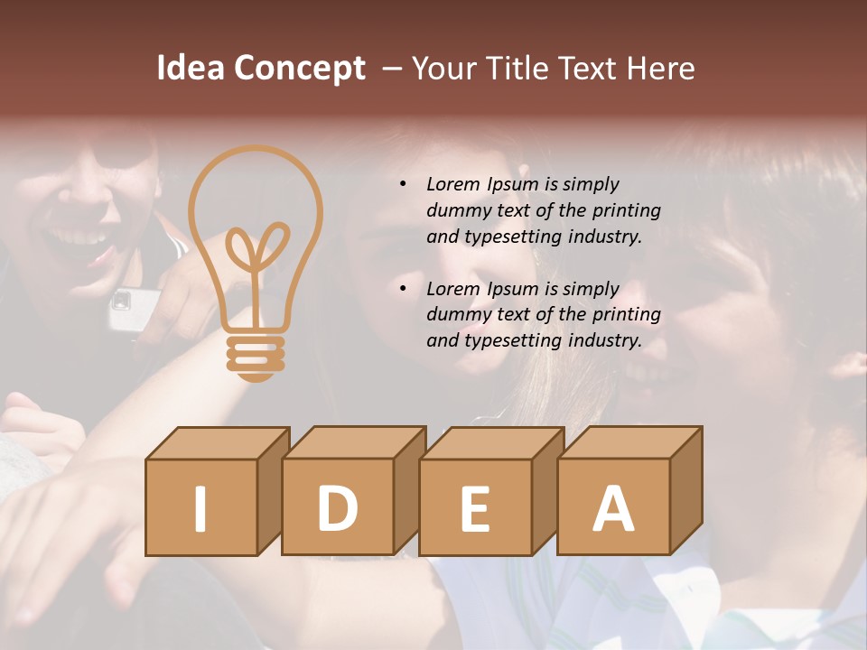 Youth Earphones Outdoors PowerPoint Template